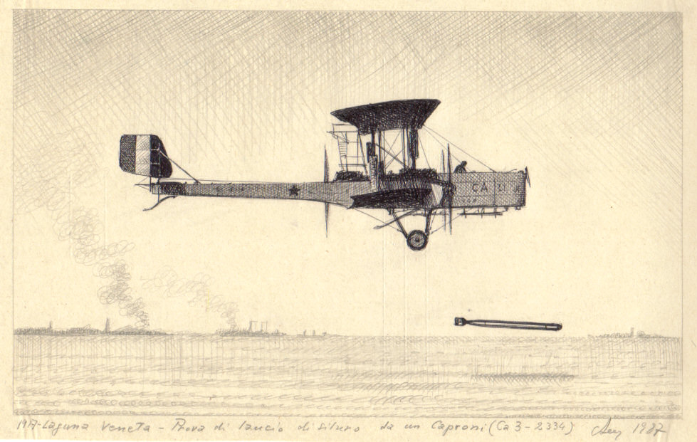 1917 - Prova di lancio siluro da un Caproni